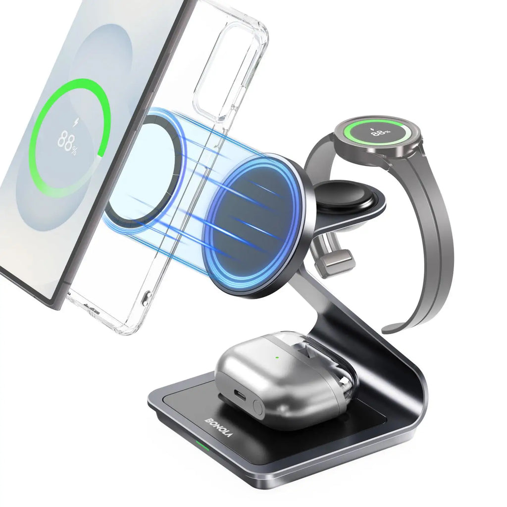 Magnetic 3-in-1 Wireless Charging Station for Samsung
