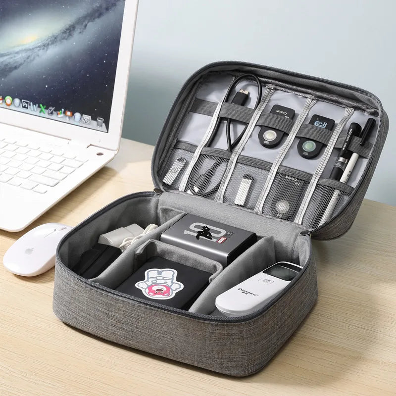 Waterproof Oxford Cable Storage Bag – Portable USB & Charger Travel Organizer