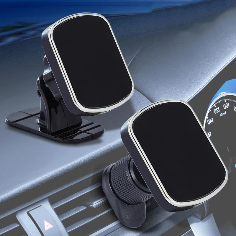 Magnetic Car Phone Mount – Anti-Slip Plate, One-Hand Operation, Universal Vehicle Fit