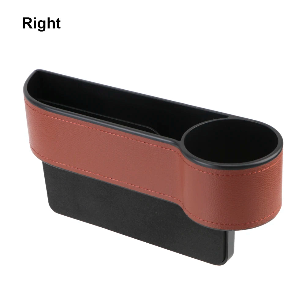 PU Leather Car Seat Gap Storage Box with Charging Hole – Left & Right, Universal Fit