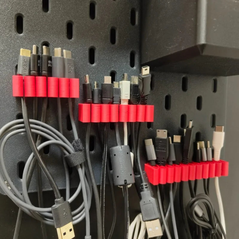 Pegboard Cable Organizer Holder & Desk Wire Management Clip