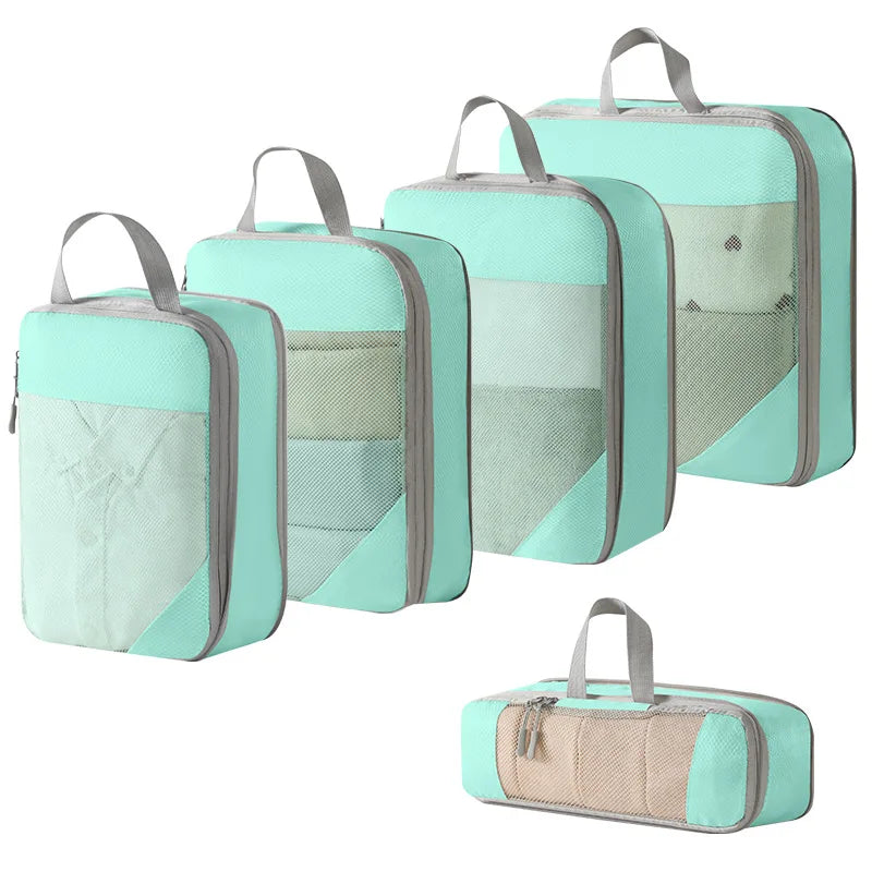Expandable Compression Packing Cubes – Lightweight Travel Organizer Set for Suitcases