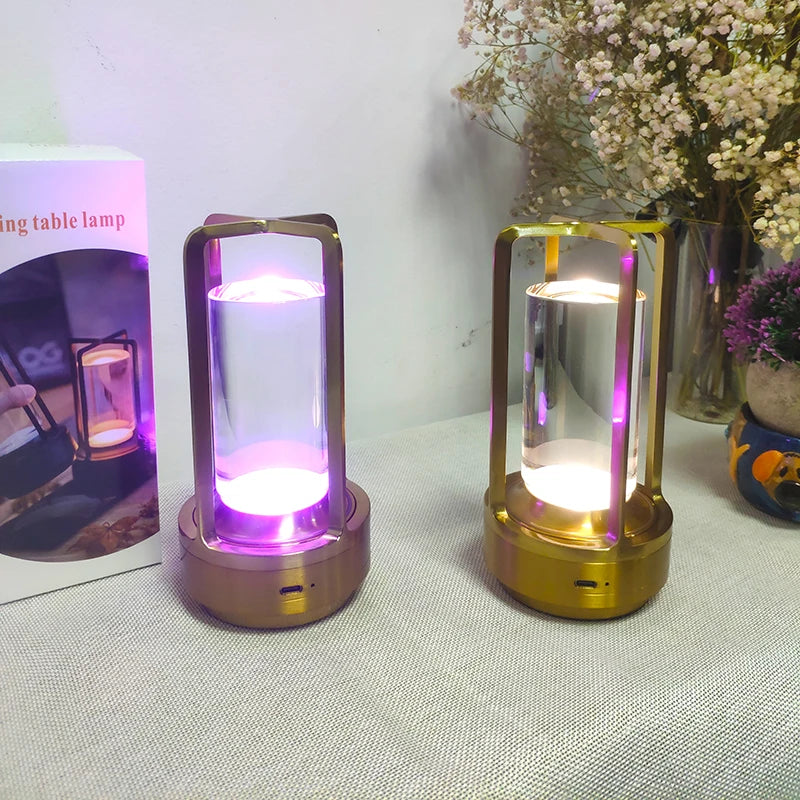 Industrial Cordless Table Lamp – RGB & 3-Color LED, Metal, Indoor & Outdoor