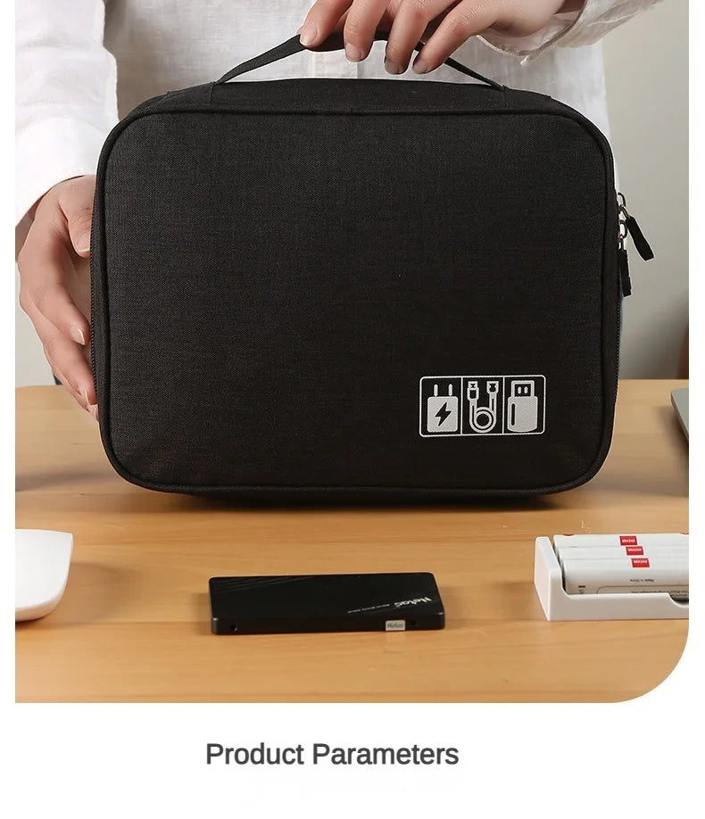 Large Capacity Multifunctional Electronic Organizer Travel Bag for Power Bank & Cables