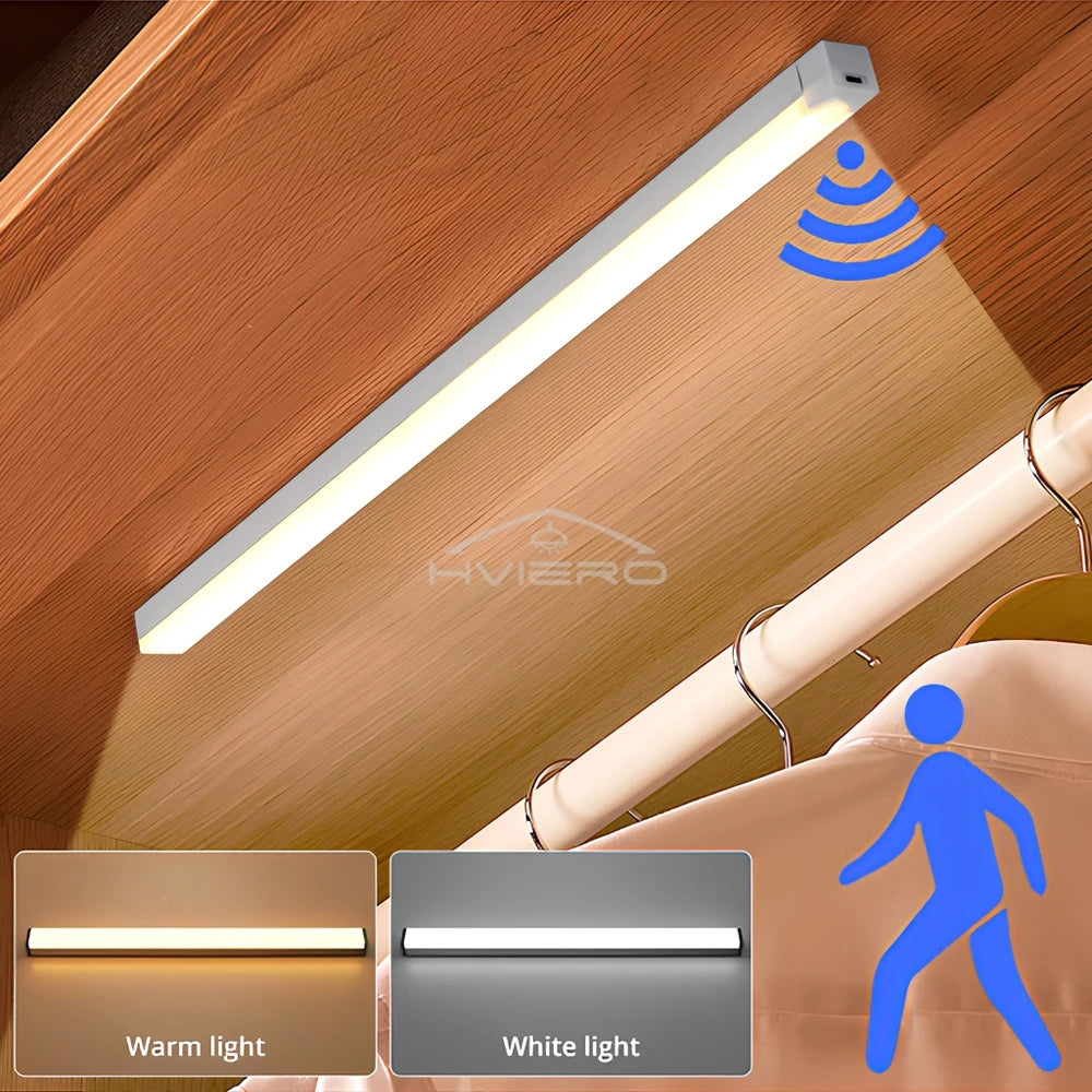 PIR Motion Sensor LED Bar Light – Magnetic Mount, USB Rechargeable, 10–50cm
