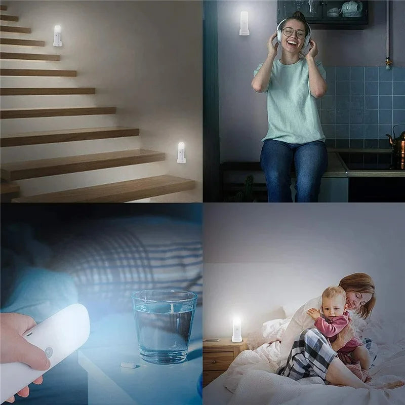 Motion Sensor Night Light Indoor USB Rechargeable Dimmable LED Light Portable Motion Activated Night Lamp for Kids Room Bedroom