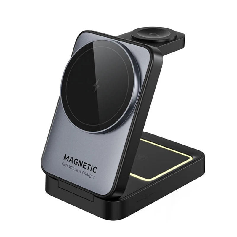 Foldable 3-in-1 Travel Wireless Charging Stand for iPhone & Apple Watch