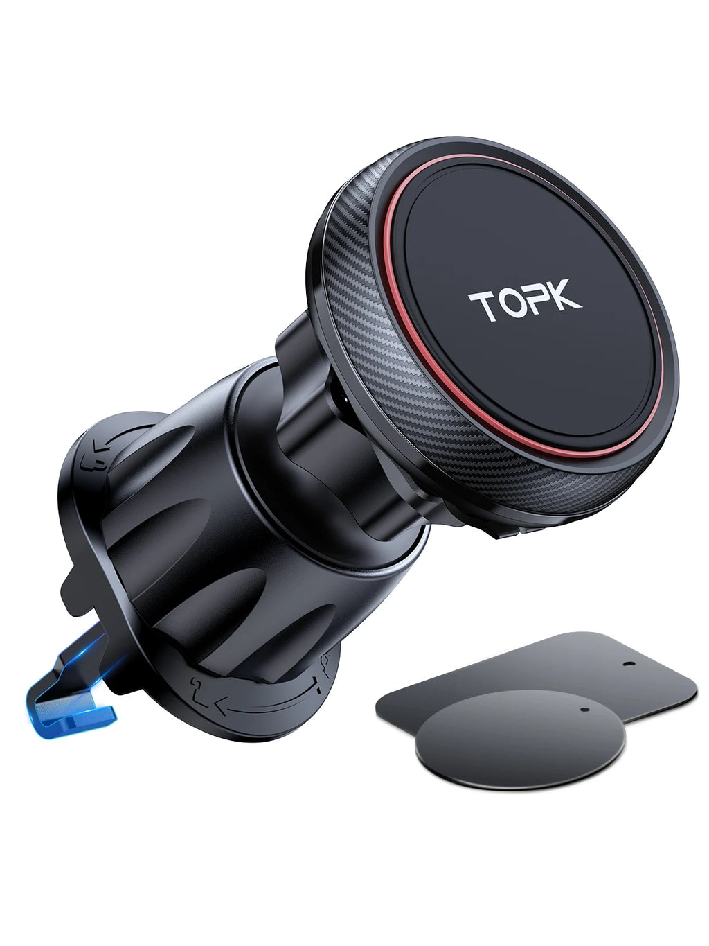 TOPK Magnetic Car Phone Holder | 6 N52 Magnets | Air Vent Mount | Universal Fit