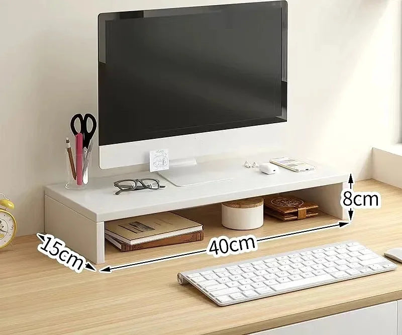 Ergonomic Monitor Riser Stand with Keyboard Storage & Desk Organizer