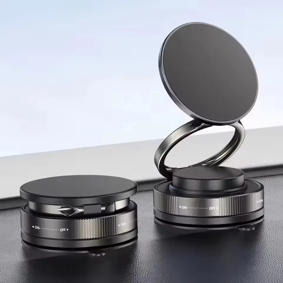 360° Magnetic Car Phone Holder – Foldable Suction Cup Mount for Dashboard & Mirror