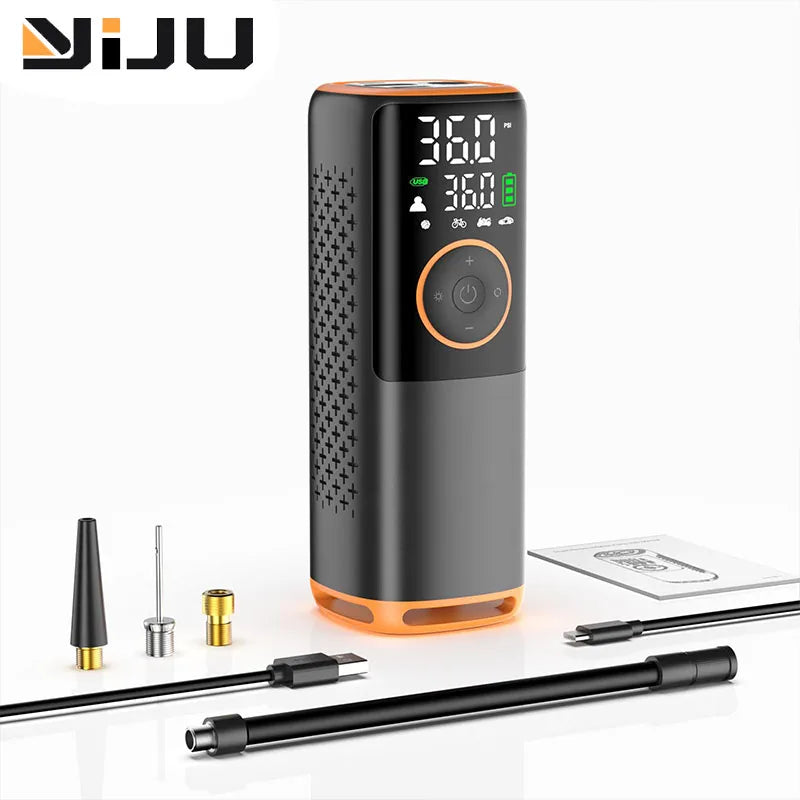 160 PSI Smart Tire Inflator – 6000mAh Battery, Dual Screen & 5-Mode Air Compressor