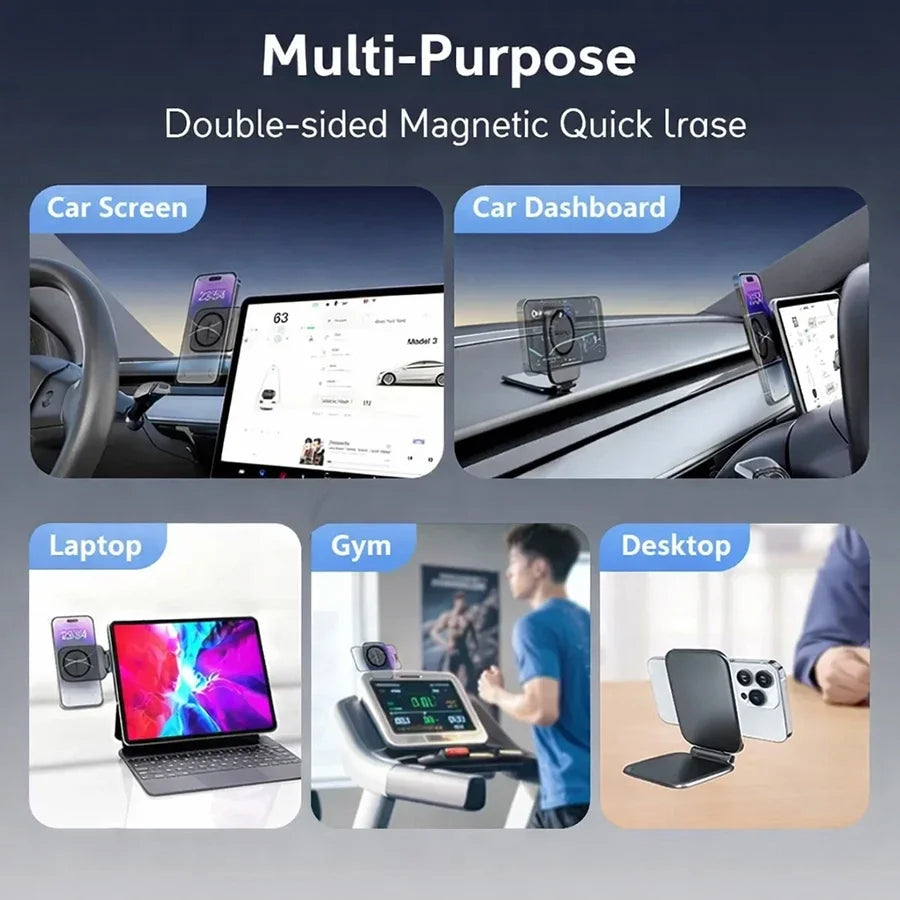 Foldable Magnetic Car Phone Mount – Adjustable Dashboard Holder