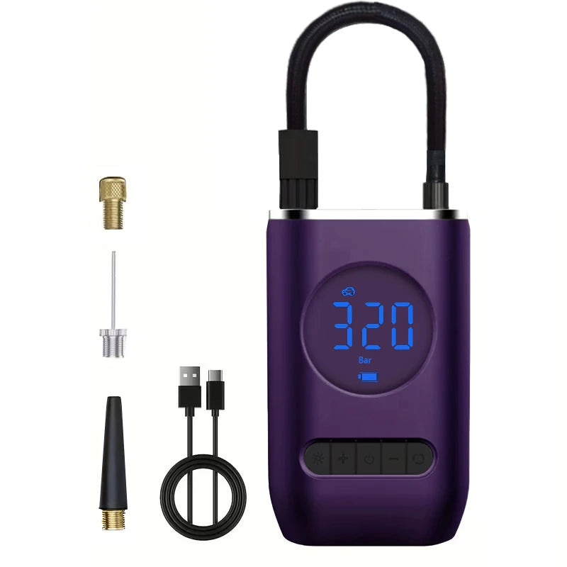 Wireless Tire Inflator – Lithium Battery Air Pump with LED Light & USB Charging Port