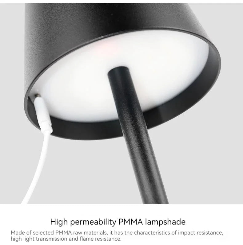 Cordless Dimmable Table Lamp – Touch Control, Indoor & Outdoor Atmosphere Light
