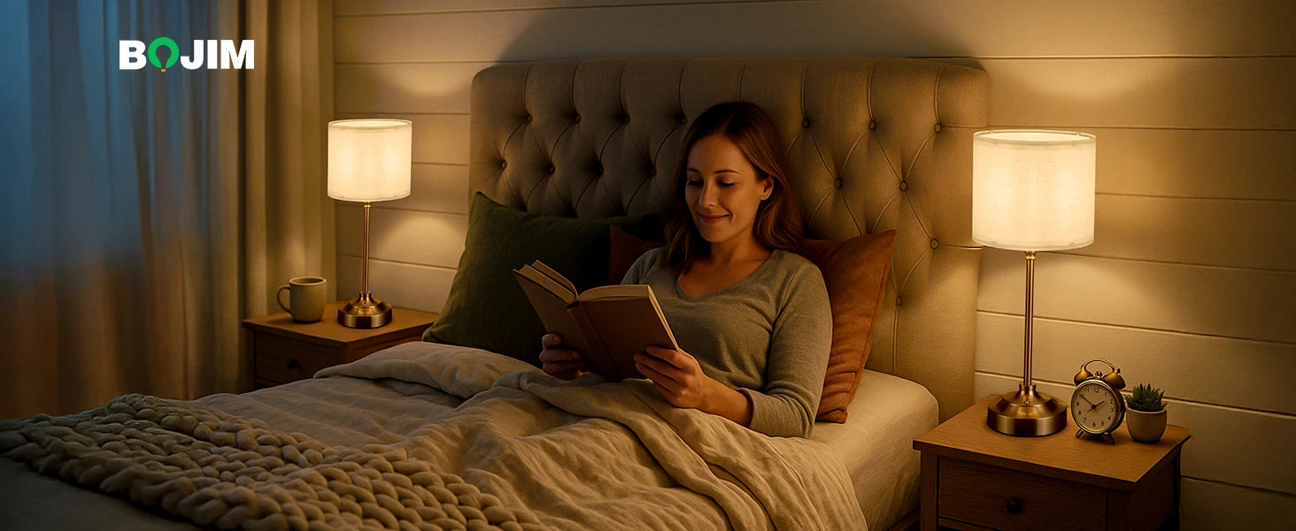 Cordless Rechargeable Table Lamp – 3-Level Dimmable, Fabric Shade, Touch Switch