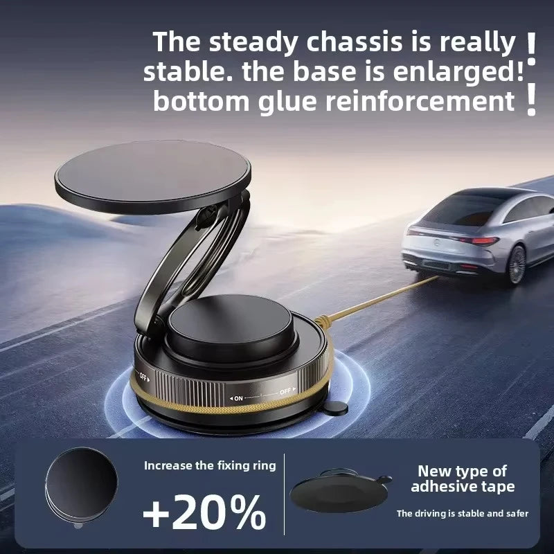 Magnetic Car Phone Holder – 16 Magnets, Windshield & Dashboard Suction Mount, 360°