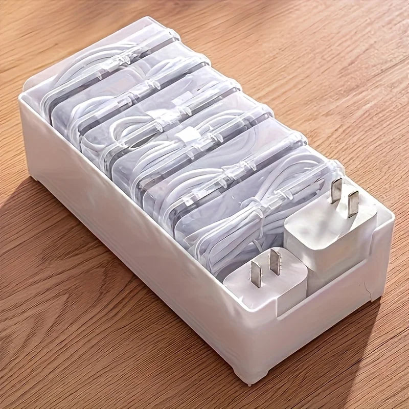 Desktop Cable Management Box & Charging Accessories Drawer Organizer