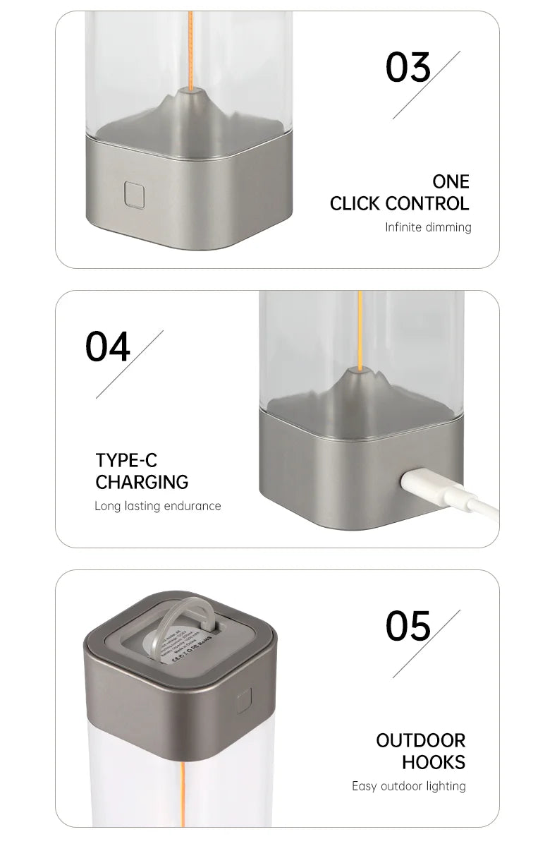 Minimalist Cordless Table Lamp – 3-Level Dimmable Rechargeable LED