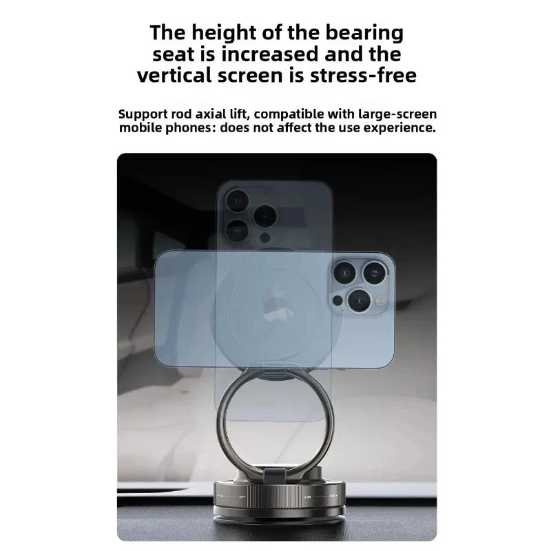 Magnetic Car Phone Holder – 16 Magnets, Windshield & Dashboard Suction Mount, 360°