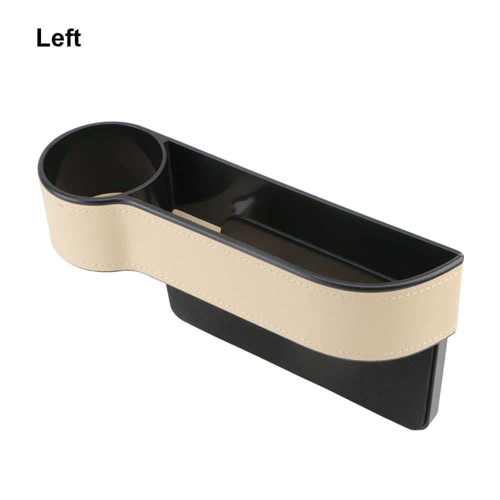 PU Leather Car Seat Gap Storage Box with Charging Hole – Left & Right, Universal Fit