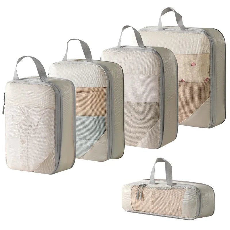 Expandable Compression Packing Cubes – Lightweight Travel Organizer Set for Suitcases