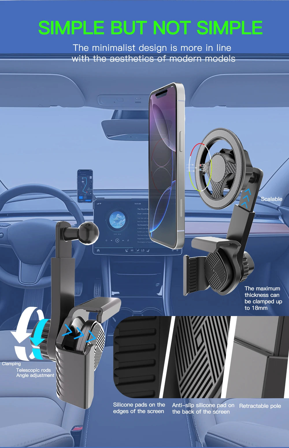 Magnetic Car Phone Holder | 360° Rotation | Foldable Dashboard Mount