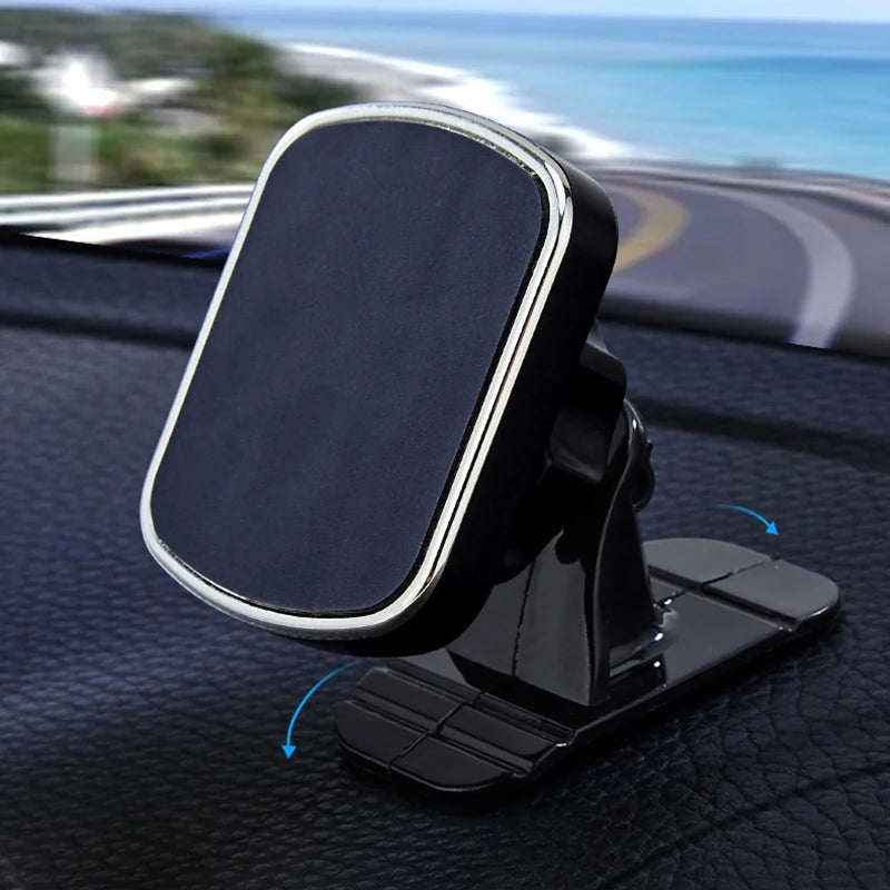 Magnetic Car Phone Mount – Anti-Slip Plate, One-Hand Operation, Universal Vehicle Fit