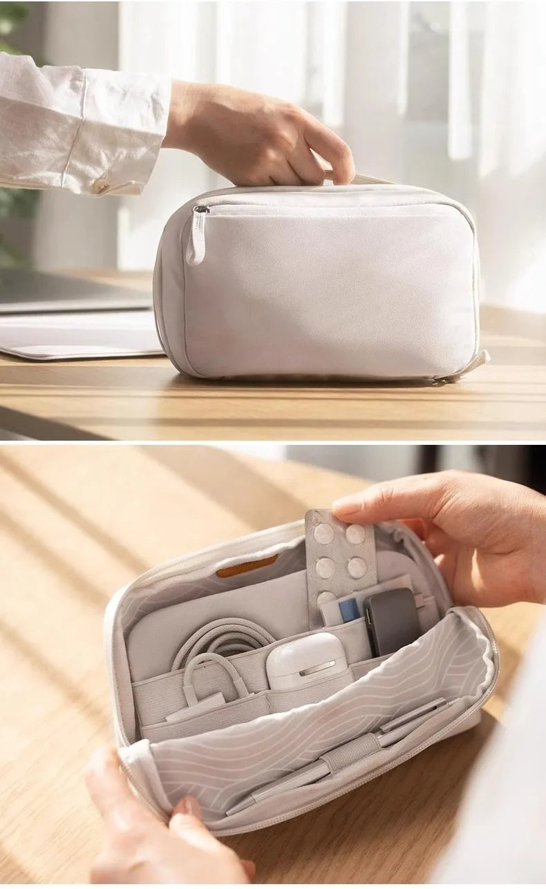 2-in-1 Tech Organizer Pouch – Detachable Double-Layer Cable & Electronics Storage Bag