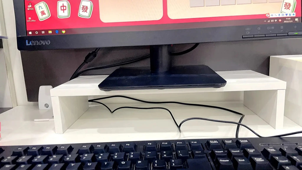 Ergonomic Monitor Riser Stand with Keyboard Storage & Desk Organizer