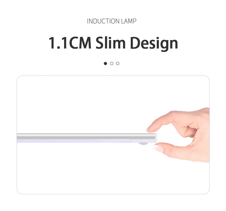Aluminum Motion Sensor LED Cabinet Light – 3-in-1 Color, Magnetic Mount