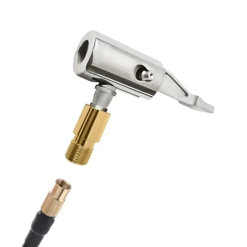 Tire Air Chuck with Barb Connector – Zinc Alloy Inflator Chuck for Car Hose Repair
