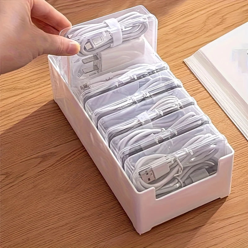 Desktop Cable Management Box & Charging Accessories Drawer Organizer