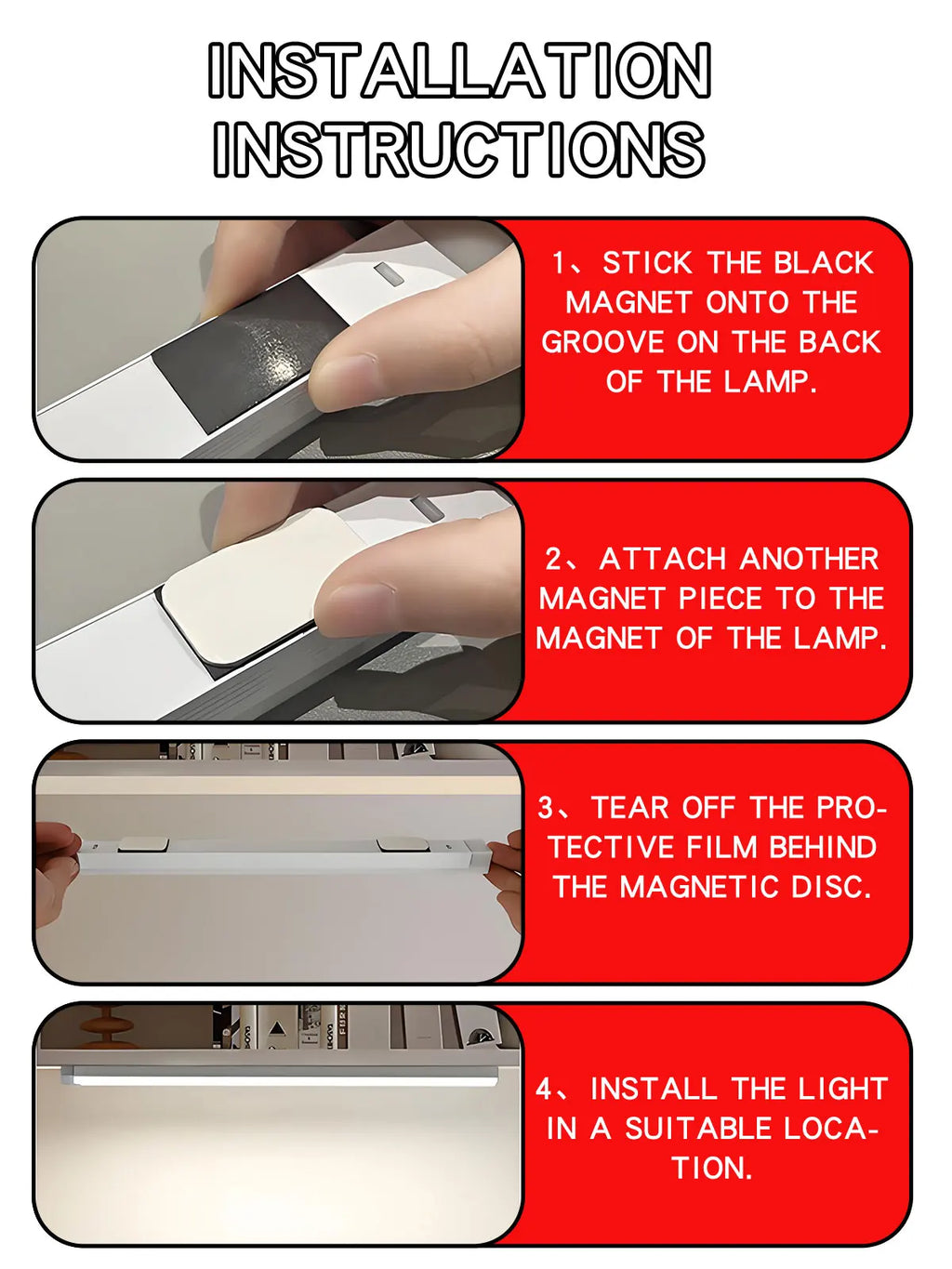 USB Rechargeable Motion Sensor LED Night Light – Dimmable, Wireless