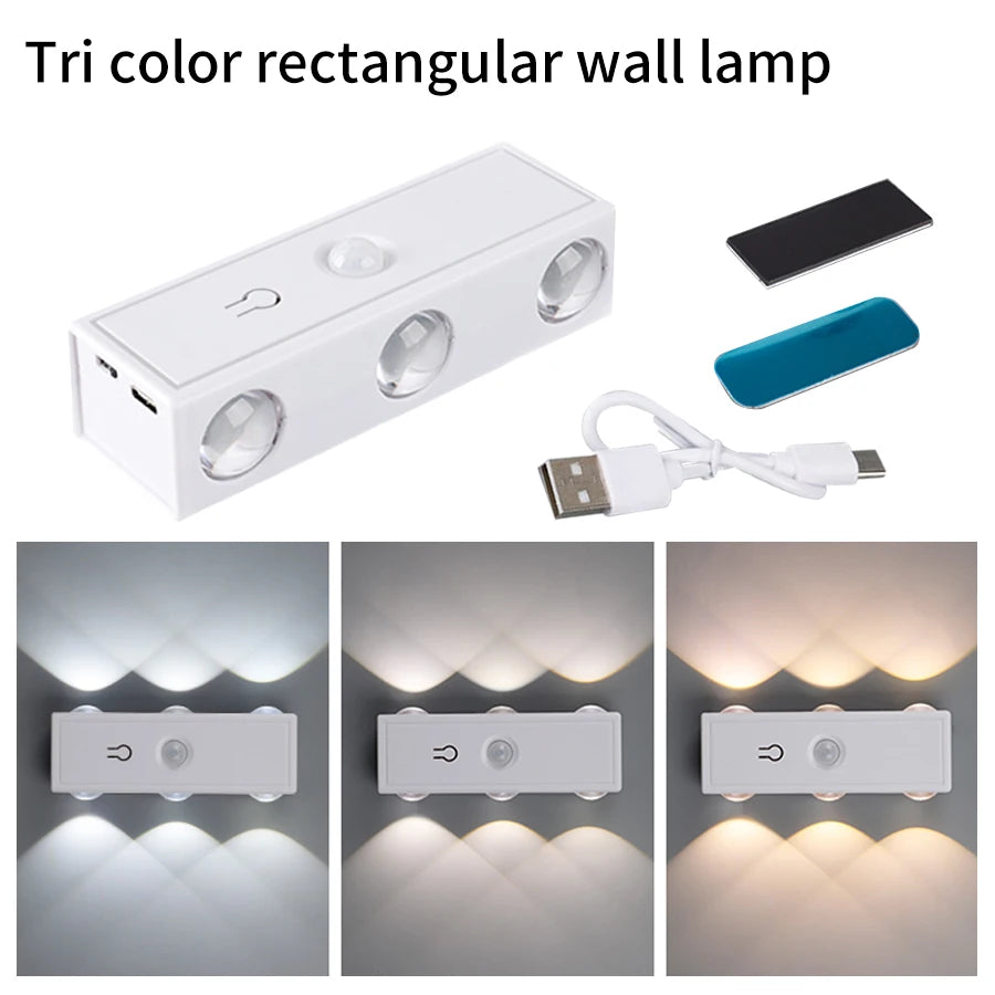 Magnetic Motion Sensor Night Light – RGB & 3-Color, Rechargeable, USB-C