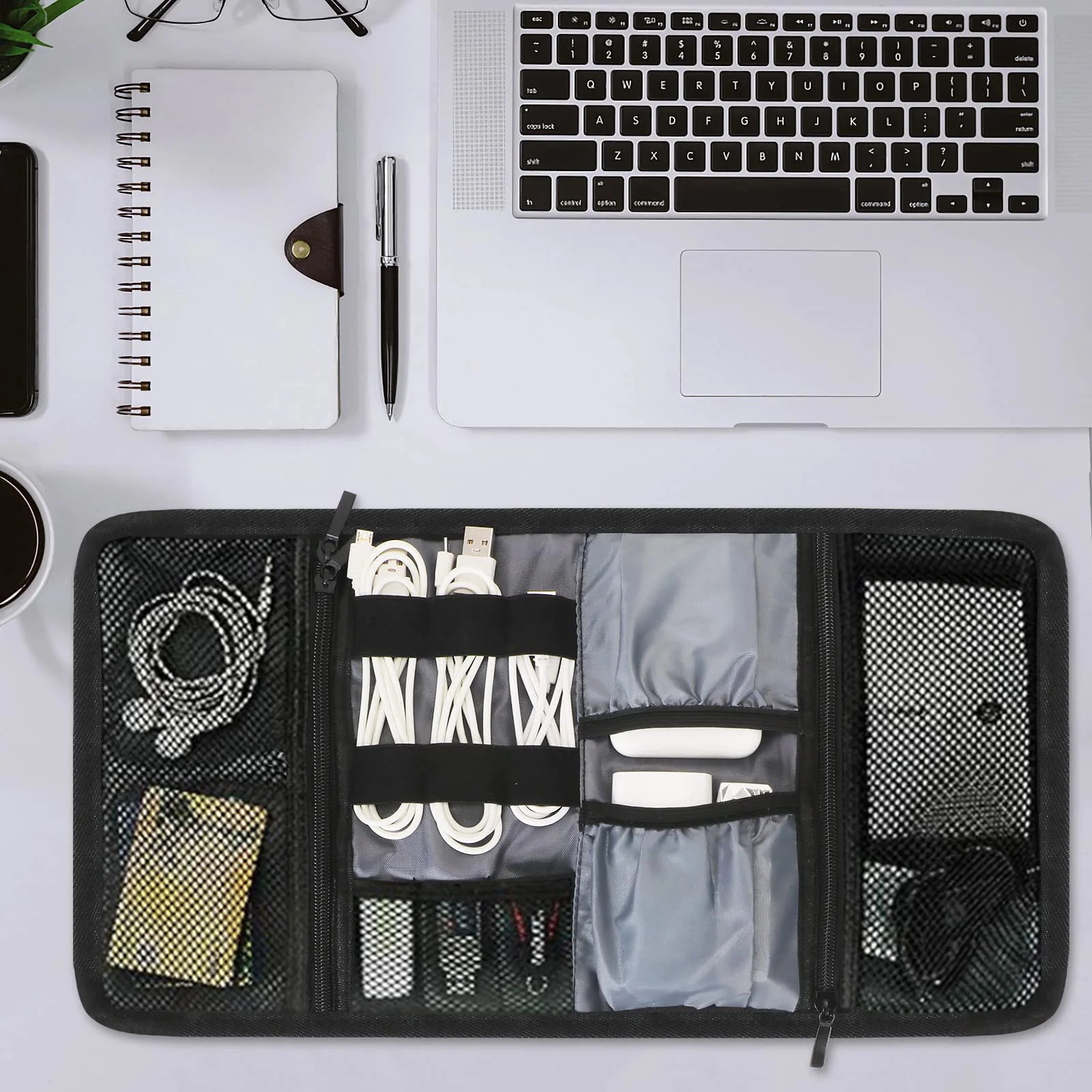 Portable Electronic Organizer Travel Bag for Cables, Power Bank & Accessories