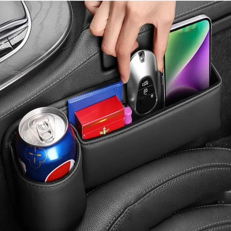Car Seat Gap Filler Console Organizer with Cup Holder & Storage Bin