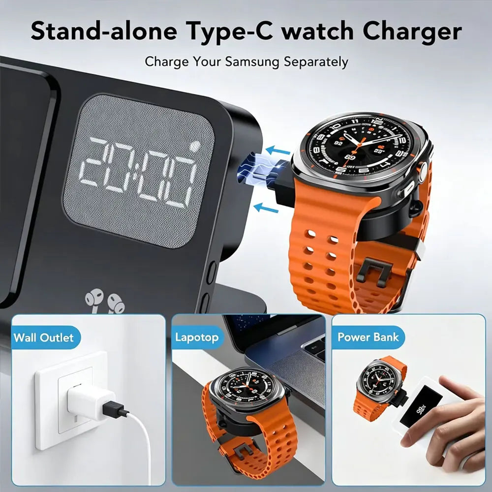 4-in-1 Wireless Charging Station with Alarm Clock Samsung