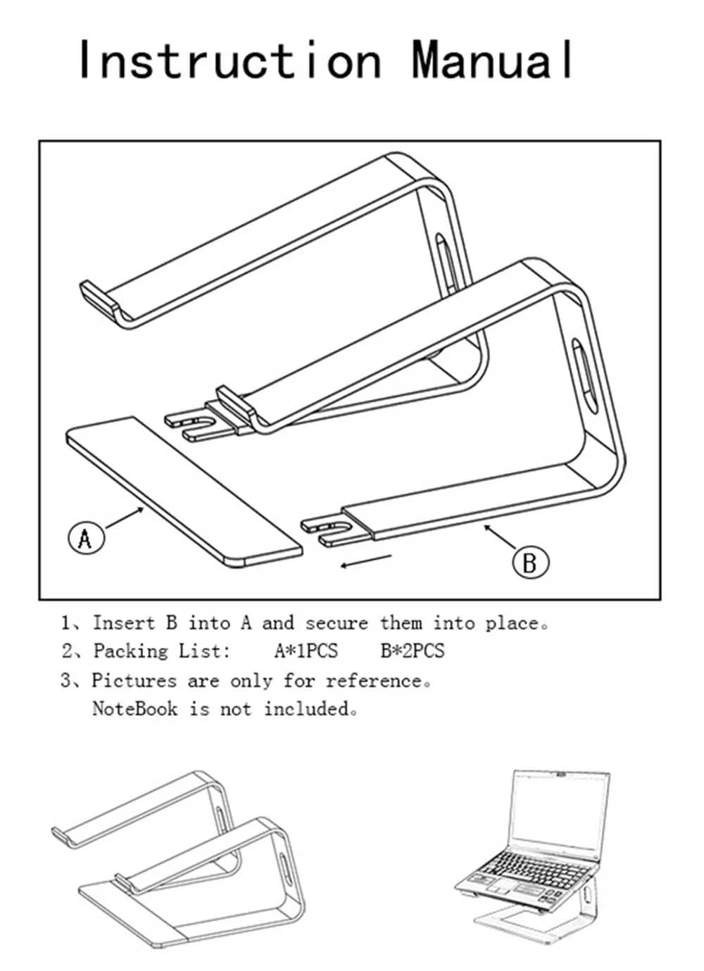 Portable Aluminum Laptop & MacBook Desktop Holder Stand