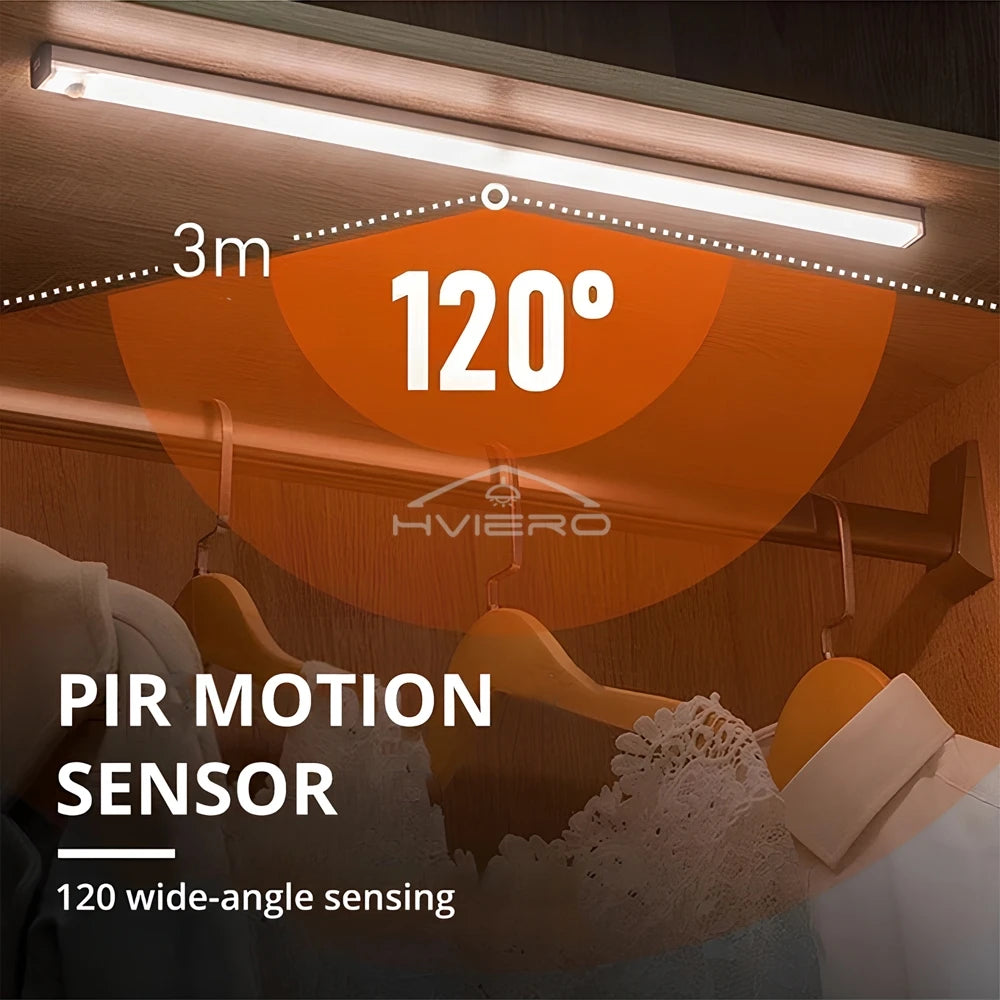 PIR Motion Sensor LED Bar Light – Magnetic Mount, USB Rechargeable, 10–50cm