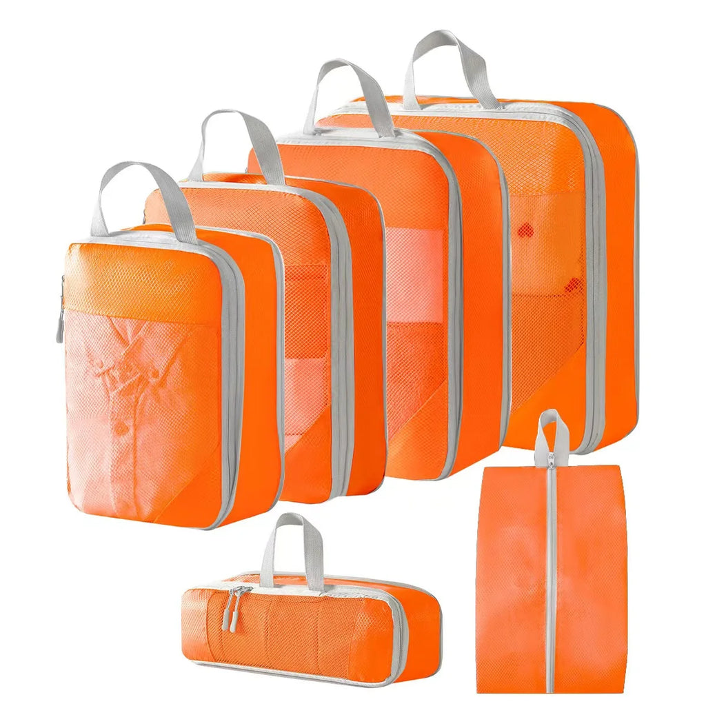 Expandable Compression Packing Cubes – Lightweight Travel Organizer Set for Suitcases