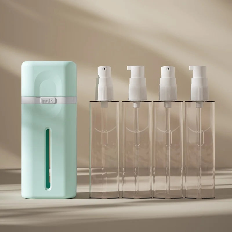 4-in-1 Refillable Leak-Proof Travel Dispenser Bottle for Camping & Business