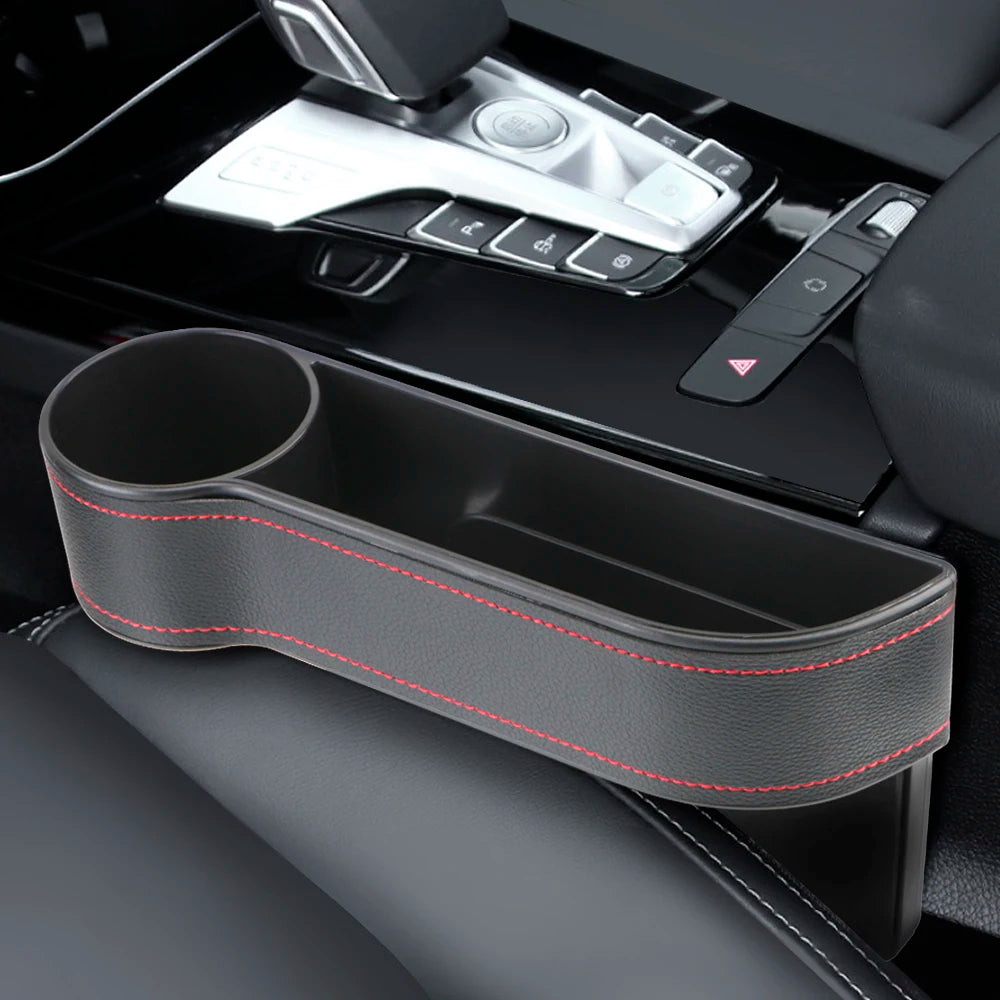 Leather Car Seat Gap Storage Box with Charging Hole