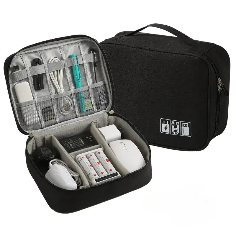 Large Capacity Multifunctional Electronic Organizer Travel Bag for Power Bank & Cables