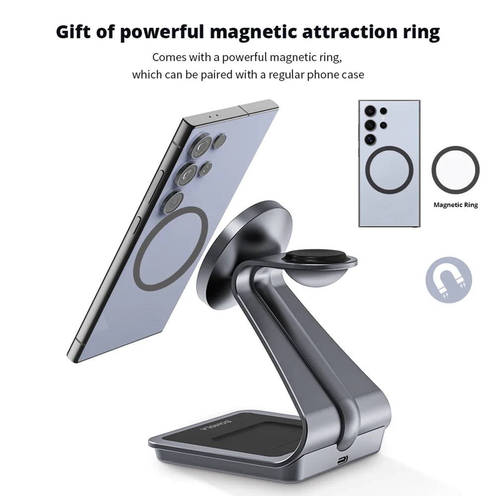 Magnetic 3-in-1 Wireless Charging Station for Samsung