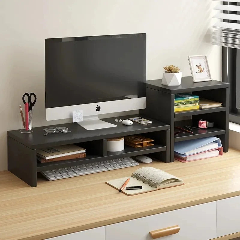 Ergonomic Monitor Riser Stand with Keyboard Storage & Desk Organizer