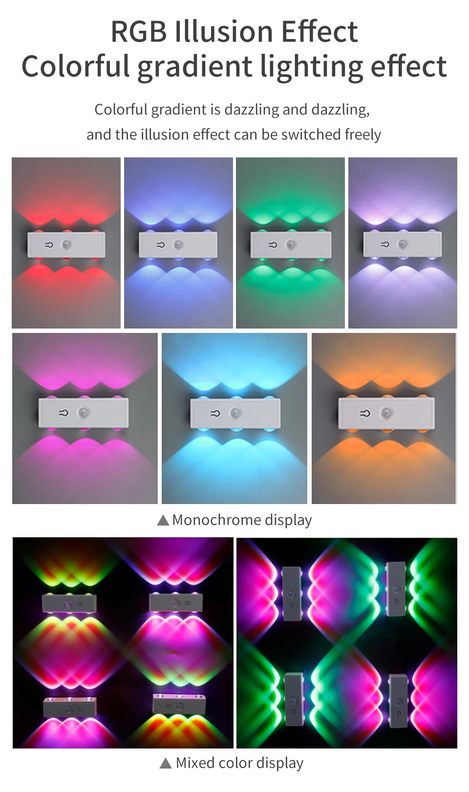 Magnetic Motion Sensor Night Light – RGB & 3-Color, Rechargeable, USB-C