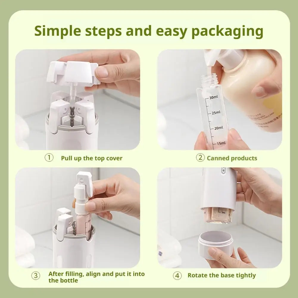 4-in-1 Portable Travel Cosmetics & Shampoo Split Bottle