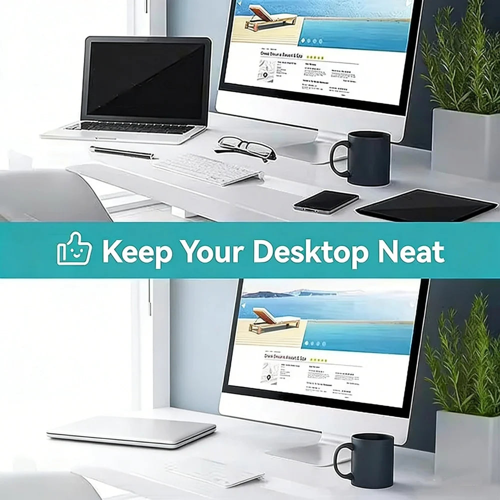 Adjustable Vertical Laptop Stand with Scalable Width for Desk Organization
