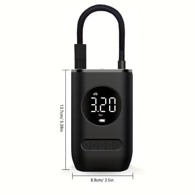 Wireless Tire Inflator – Lithium Battery Air Pump with LED Light & USB Charging Port