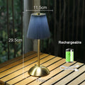 Small Pleated Fabric Shade Cordless Table Lamp – Touch Control, USB Rechargeable